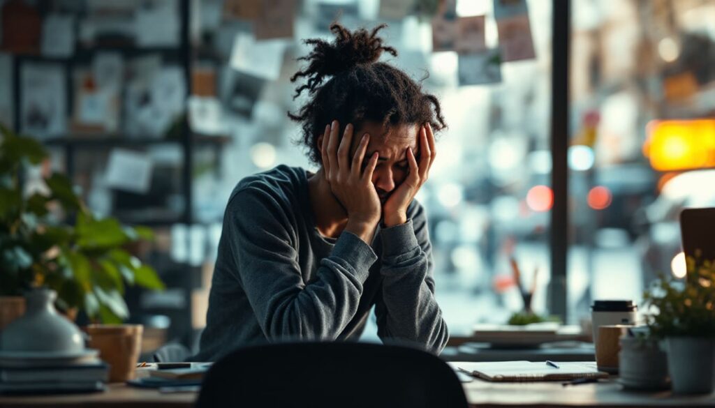 estres trabajo persona oficina ansiedad laboral